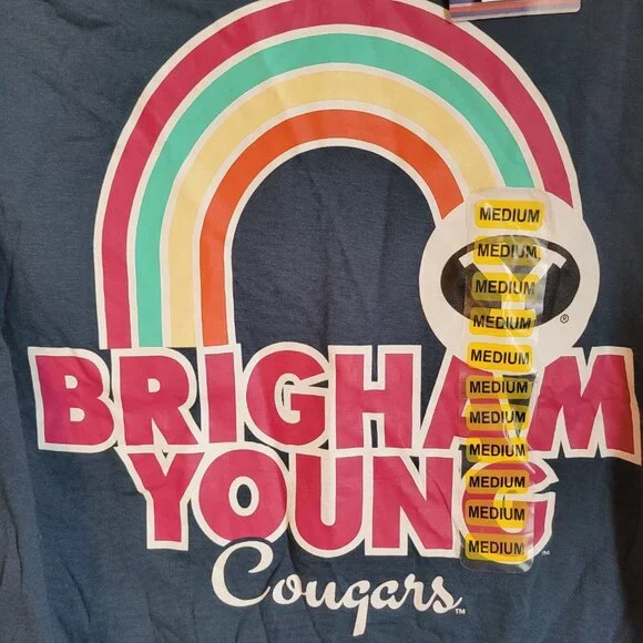 NWT Champion Tee Long Sleeve Crew Neck Brigham Young Cougers NCAA Ladies Size M - Picture 7 of 12